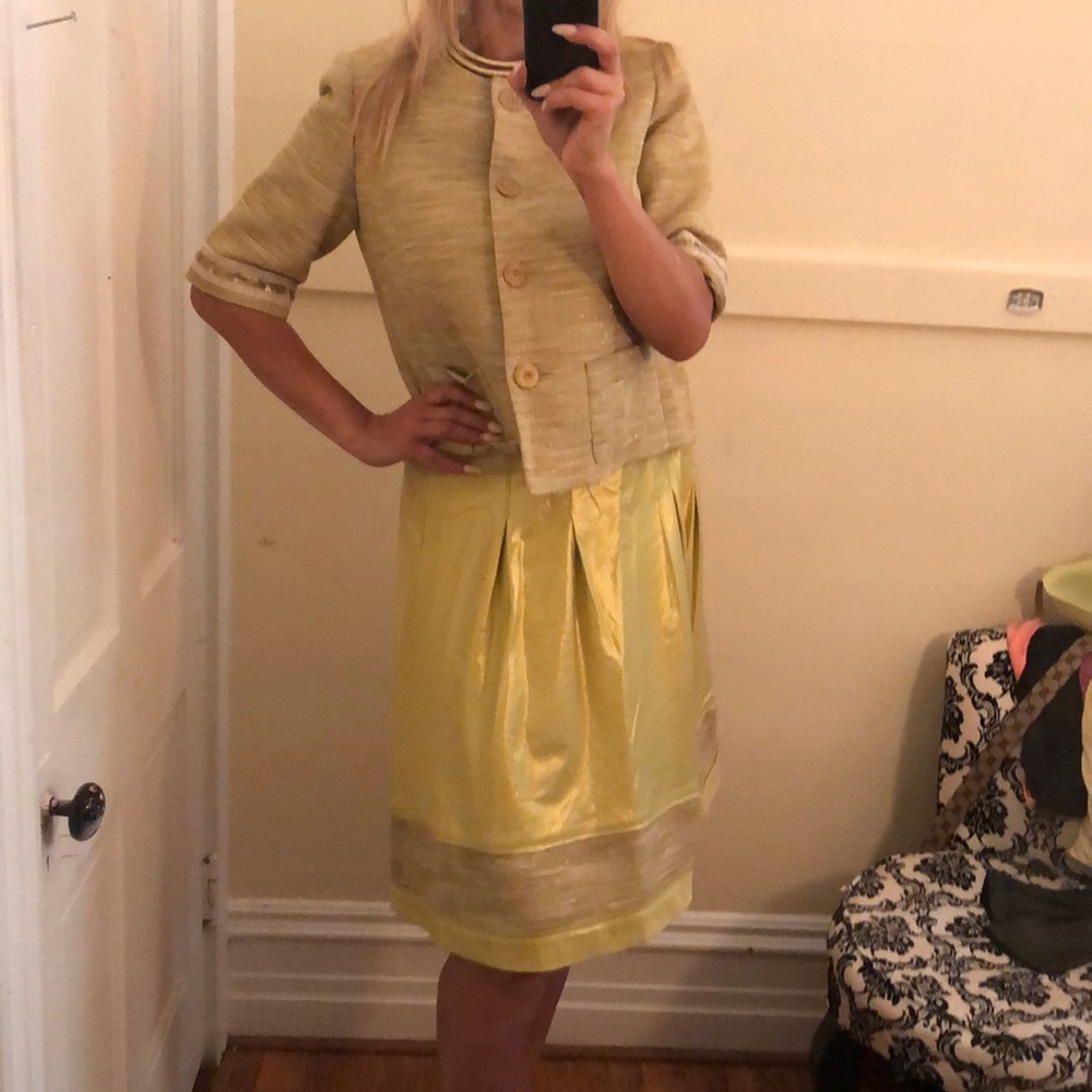 Badgley Mischka gold skirt set M - Picture 3 of 12